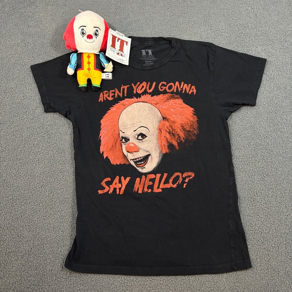 IT The Movie T Shirt Unisex Small Black Pennywise Kidrobot Phunny Plush Bundle